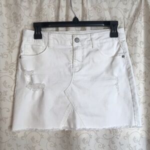 Hippie Girl Big Girls White Regular Rise Denim Skirt Size 14